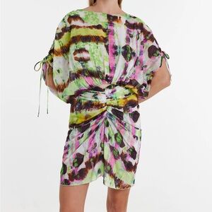 Devotion Twins Ariada Cotton Multicolor Print Crop Top Small New w/ tags